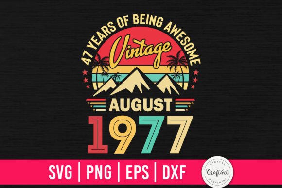 Download Vintage 1977 August 47th Birthday Gifts - 1977 Collection