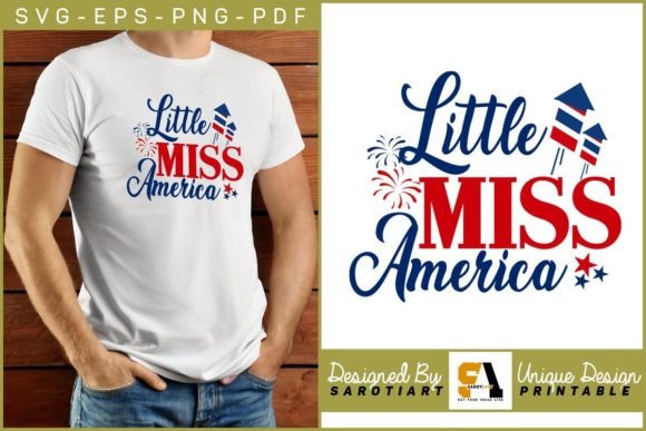 Download Little Miss America 4th of July Design - Premium Resources