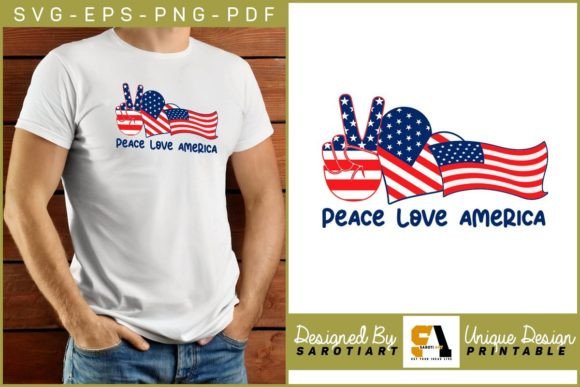 Download Peace Love America Sublimation Design - Premium Resources