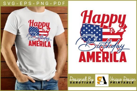 Download Happy Birthday America with USA Flag SVG - Premium Bundle